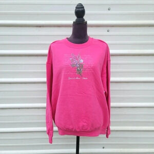 Coeur d 'Alene Idaho Women's Pink Long Sleeve Pull Over Shirt Sweatshirt Sz L
